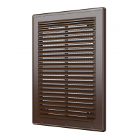Решетка 1825Р Brown (коричневая), разъемная вентиляционная с сеткой 185х255